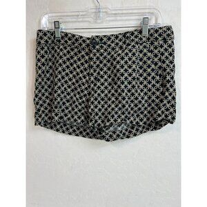 Banana Republic Silky Feel Geo Print Black Cream Dressy Shorts